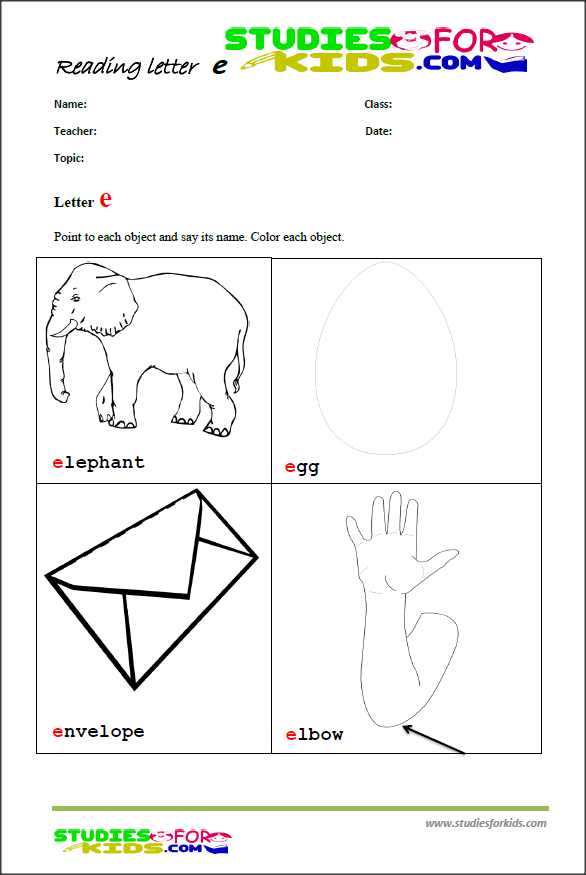 Printable Letter E Preschool Worksheets - Preschool Worksheet Gallery
